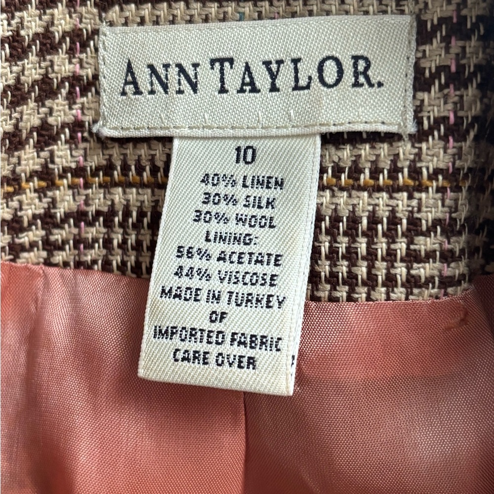 Vintage Ann Taylor Brown Blazer Classic Tailored Design, Sz 10 - Picture 4 of 5
